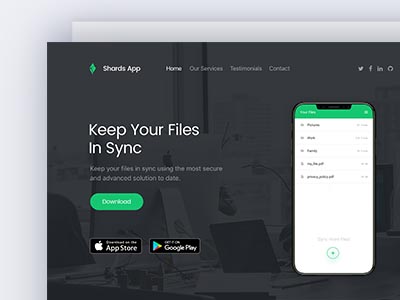 Shards App Promo - Demo Landing Page